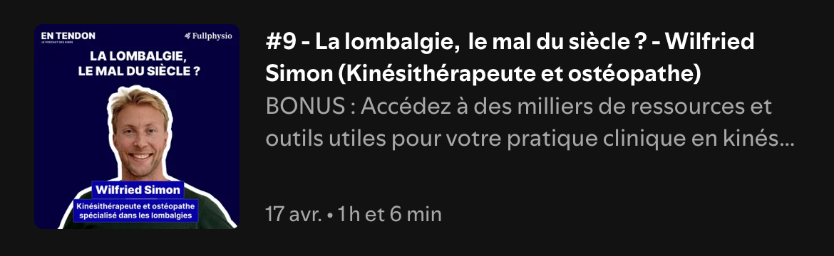 Podcast Lombalgie En Tendon