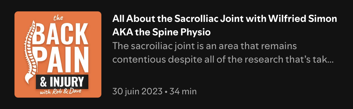 Podcast sacroiliac joint thebackpain podcast the.spine.physio